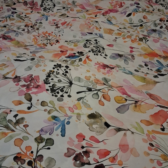 Spoonflower Queen Duvet Cover Wild Grasses Water Color Floral Cotton - Picture 3 of 5